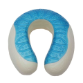 VIAGGI Cool Gel Memory Foam Neck Pillow - Turquoise Blue 